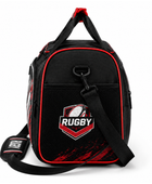 Custom Black Red Rugby Duffel Bag | Wholesale Team Travel Bag for Bulk Orders