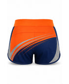 Orange & Navy Training Shorts – Wholesale Performance Lifestyle Shorts, Low MOQ Bulk Activewear