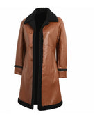 Women’s Tan Cognac Lambskin Penny Lane Coat Wholesale Custom Private Label Shearling Outerwear Manufacturer