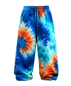 Tie Dye Baggy Trousers Blue Aqua and Orange Multicolour Design | B2B Low MOQ