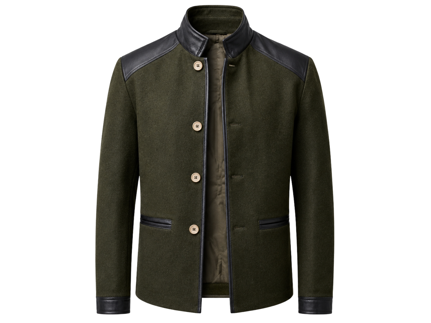Olive Stand-Collar Hunting Coat B2B Low MOQ Hunting Manufacturer
