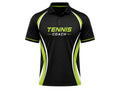 Custom Black Tennis Coach Polo – Lime Staff Team Shirt for Wholesale