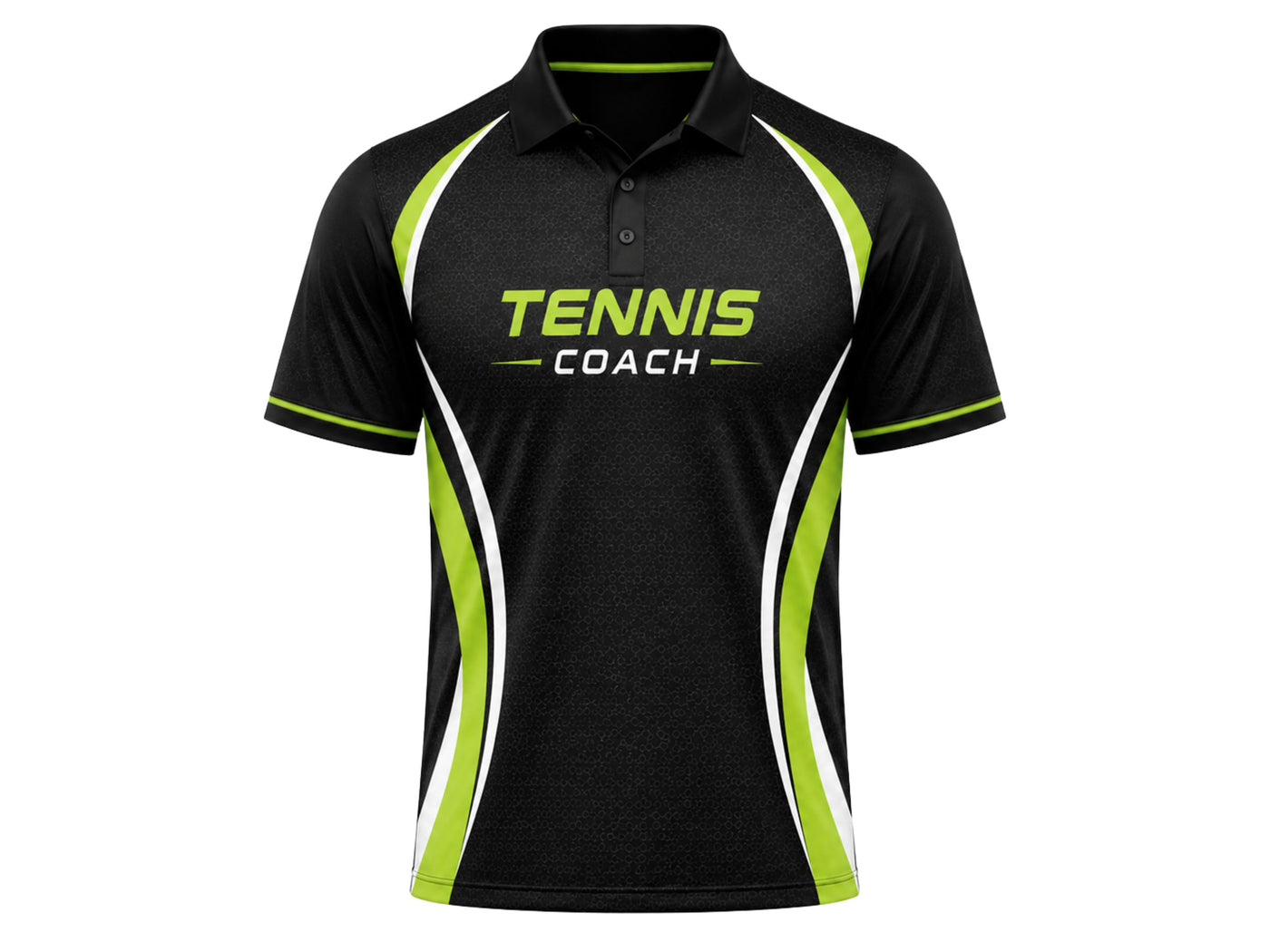 Custom Black Tennis Coach Polo – Lime Staff Team Shirt for Wholesale