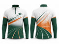 Custom Track & Field Coach Jacket | Wholesale Athletics Staff Jacket | White Green Orange | Apparels Bridge