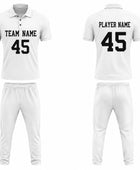 Custom Cricket White Uniform Set –  Shirt & Trouser with number and player name
