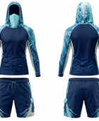 Custom Fishing Uniform – Blue & Aqua Hoodie Set, Wholesale, Low MOQ, Bulk Sportswear