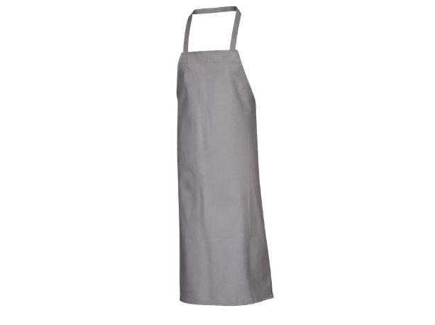 Full-Length Bib Apron Grey | B2B Low MOQ Hospitality Workwear Manufacturer front design preview