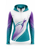 Custom Dance Hoodie | Wholesale Dance Team Sweatshirt | Teal Purple White | Apparels Bridge