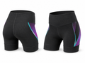 Custom Black Volleyball Spandex Shorts – Purple Teal Team Compression Shorts