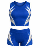 Custom Blue Cheer Practice Wear Set – Crop Top & Shorts for Wholesale Teams