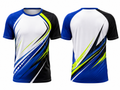 Custom Badminton Jersey – White/Blue/Black Team Shirt, Wholesale, Low MOQ, Bulk Sportswear
