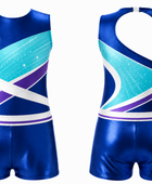 Custom Gymnastics Biketard | Wholesale Gym Team Biketard | Blue Teal White | Apparels Bridge
