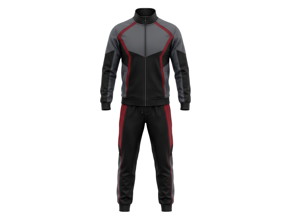 B2B Combat Fight Team Tracksuit Black Burgundy Boxing Teamwear for Wholesale Buyers front design preview