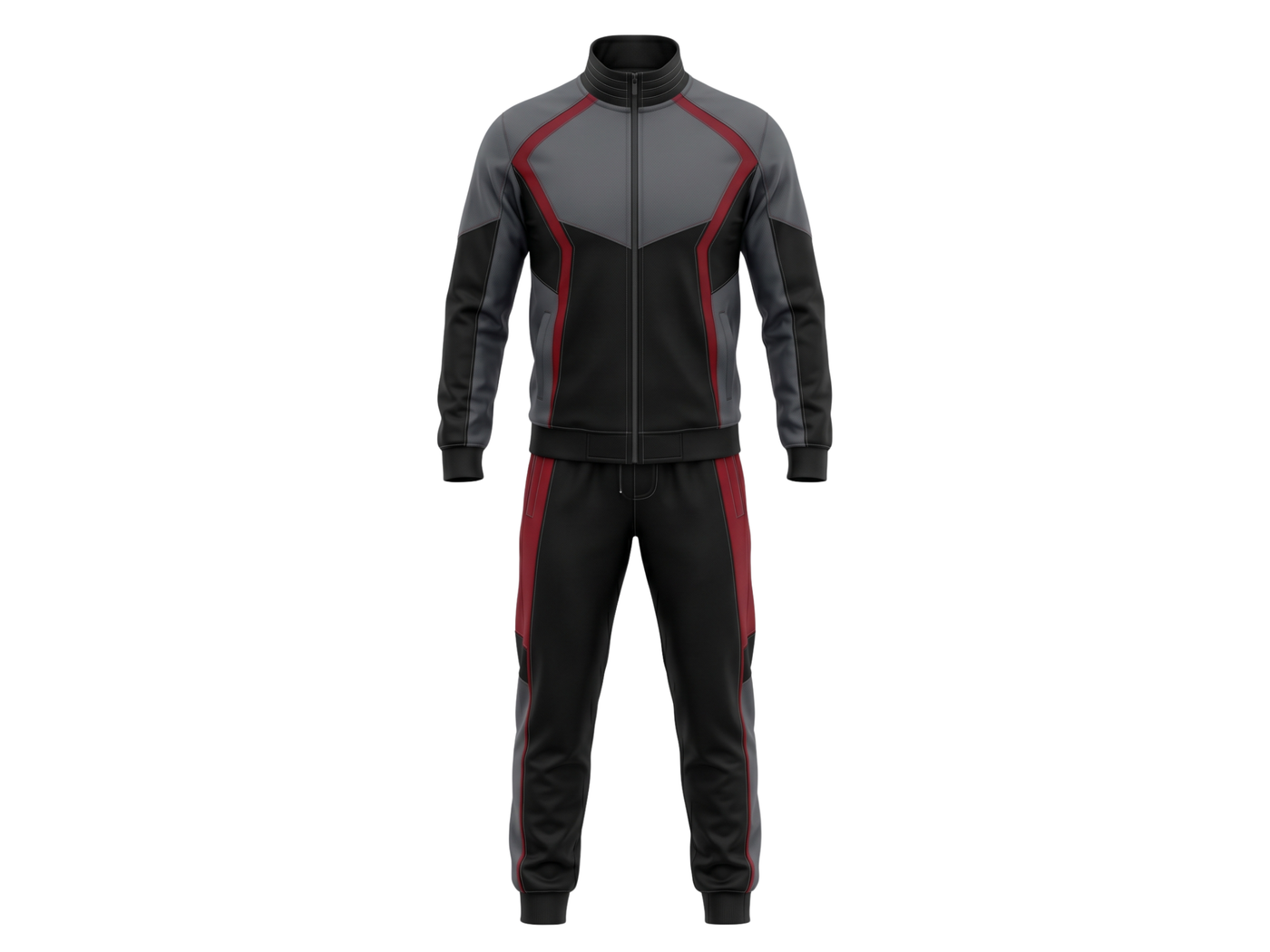 Custom Combat Fight Team Tracksuit – Black Burgundy MMA Boxing Teamwear for Wholesale Buyers