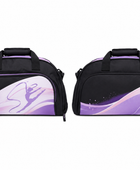 Custom Gymnastics Duffle Bag | Wholesale Gym Team Kit Bag | Black Purple White | Apparels Bridge