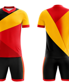 Custom Handball Uniform – Red, Yellow & Black Team Set, Wholesale, Low MOQ, Bulk Sportswear