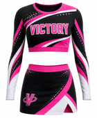 Custom Black Pink Competition Cheer Uniform – Crop Top & Skirt Set for Teams