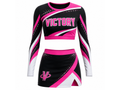 Custom Black Pink Competition Cheer Uniform – Crop Top & Skirt Set for Teams