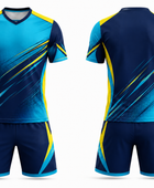 Custom Blue Navy Soccer Uniform | Wholesale Team Jersey and Shorts Set for Bulk Orders