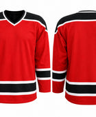 Custom Practice Ice Hockey Jersey – Red Black White Sublimated Team Jersey for Wholesale Orders
