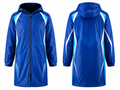 Custom Blue Football Jacket – Hooded Team Bench Coat for Wholesale Clubs
