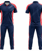 Custom Navy Red Cricket Kit with Trouser – Sublimated Wholesale Team Uniform Set Apparels Bridge