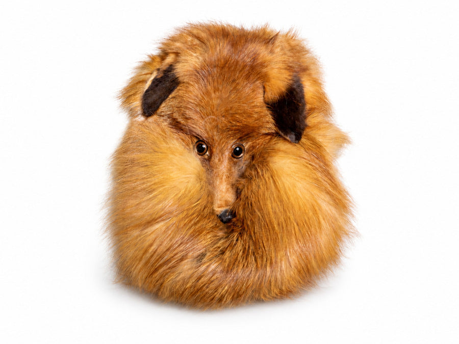 Fox Fur Sporran Golden Brown with Fox Head Front | B2B Low MOQ