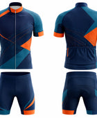 Custom Cycling Uniform – Navy & Orange Team Set, Wholesale, Low MOQ, Bulk Sportswear