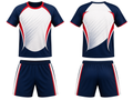 Navy, White & Red Teqball Uniform – Bulk Team Jersey & Shorts, Low MOQ, Wholesale Performance Set