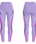 Custom Training and Lifestyle High Waist Leggings | Wholesale Gym Leggings | Lavender Purple White | Apparels Bridge