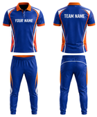 Custom Bowling Uniform – Blue & Orange Team Set, Wholesale, Low MOQ, Bulk Sportswear