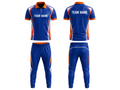 Custom Bowling Uniform – Blue & Orange Team Set, Wholesale, Low MOQ, Bulk Sportswear
