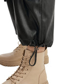 Women’s Black Leather Cargo Pants Wholesale | Custom Private Label Utility Trousers Manufacturer