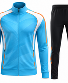 Custom Training and Lifestyle Tracksuit | Wholesale Jogging Suit Set | Sky Blue White Black | Apparels Bridge