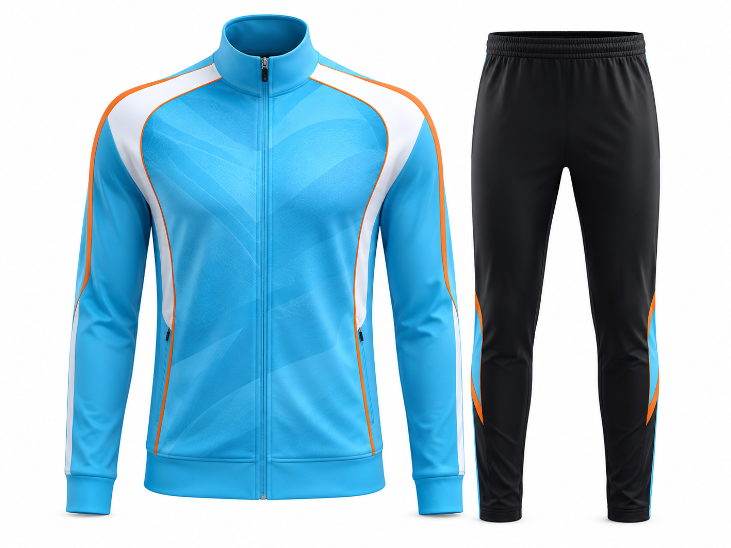 Custom Tracksuit Training Lifestyle Jogging Suit Set Sky Blue White Black