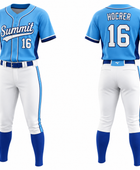 Custom Blue Softball Uniform Set – Home & Away Jersey and Pants for Wholesale Teams