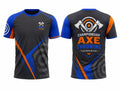 Custom Axe Throwing Championship Shirt – Black Blue Team Jersey