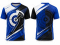 Sublimated Axe Throwing Jersey – Blue Black Custom Tournament Shirt