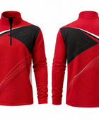 Custom Golf Quarter-Zip Pullover | Wholesale Golf Club Midlayer Top | Red Black White | Apparels Bridge