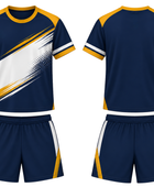 Custom Navy & Yellow Dart Uniform Team Set Wholesale, Low MOQ, Personalized Name & Number
