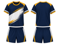 Custom Navy & Yellow Dart Uniform Team Set Wholesale, Low MOQ, Personalized Name & Number