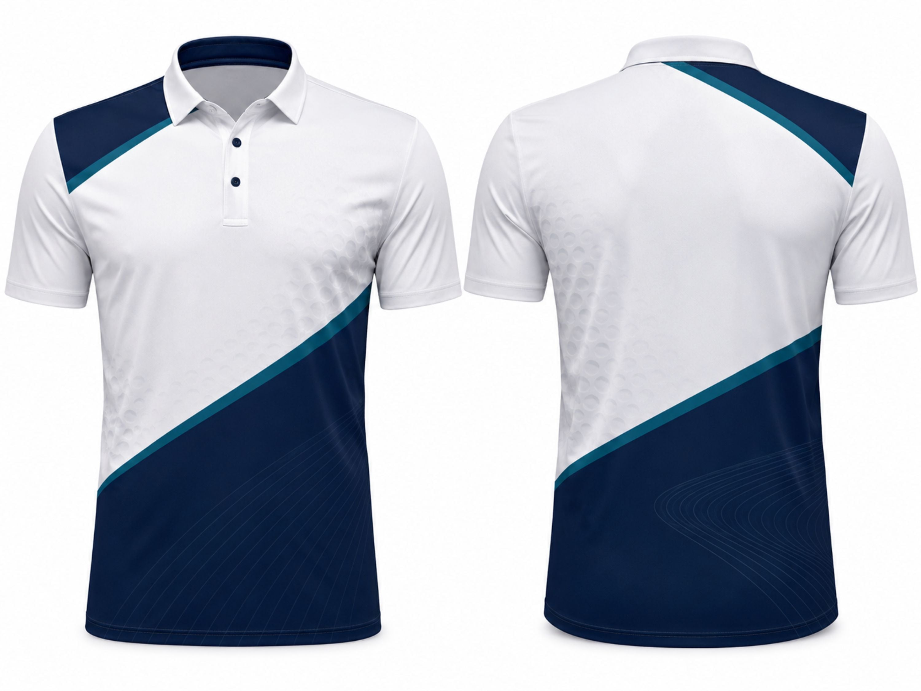 Custom Golf Polo Shirt | Wholesale Golf Club Polo | White Navy | Apparels Bridge