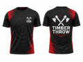 Custom Black Red Axe Throwing Venue T-Shirt | Wholesale Teamwear