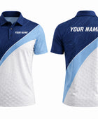 Custom Corporate Golf Polo Shirt | Wholesale Company Golf Uniform | Navy Light Blue White | Apparels Bridge