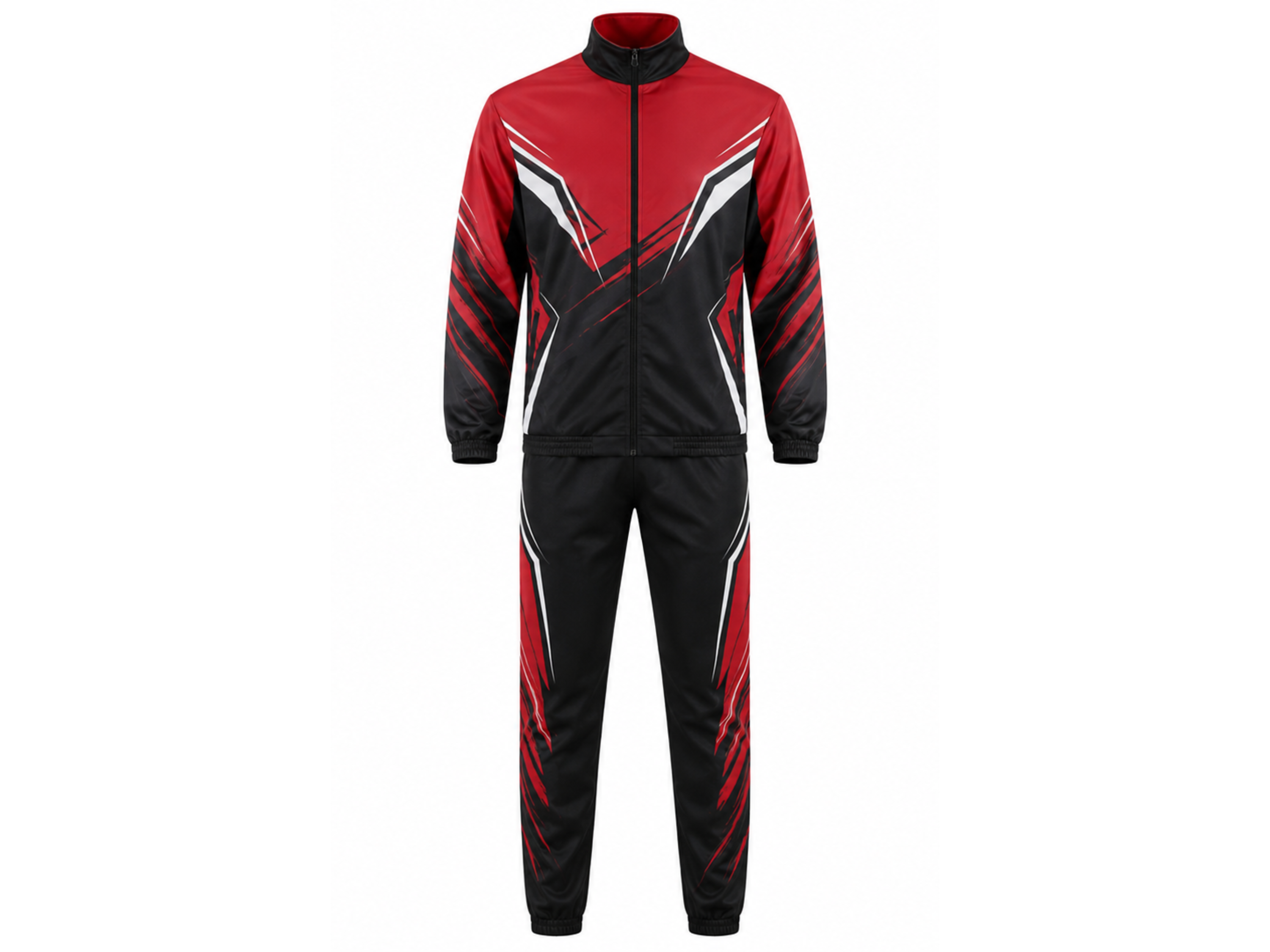 Custom Wrestling Warm-Up Set Wholesale Wrestling Team Jacket and Pants Red Black White | Apparels Bridge