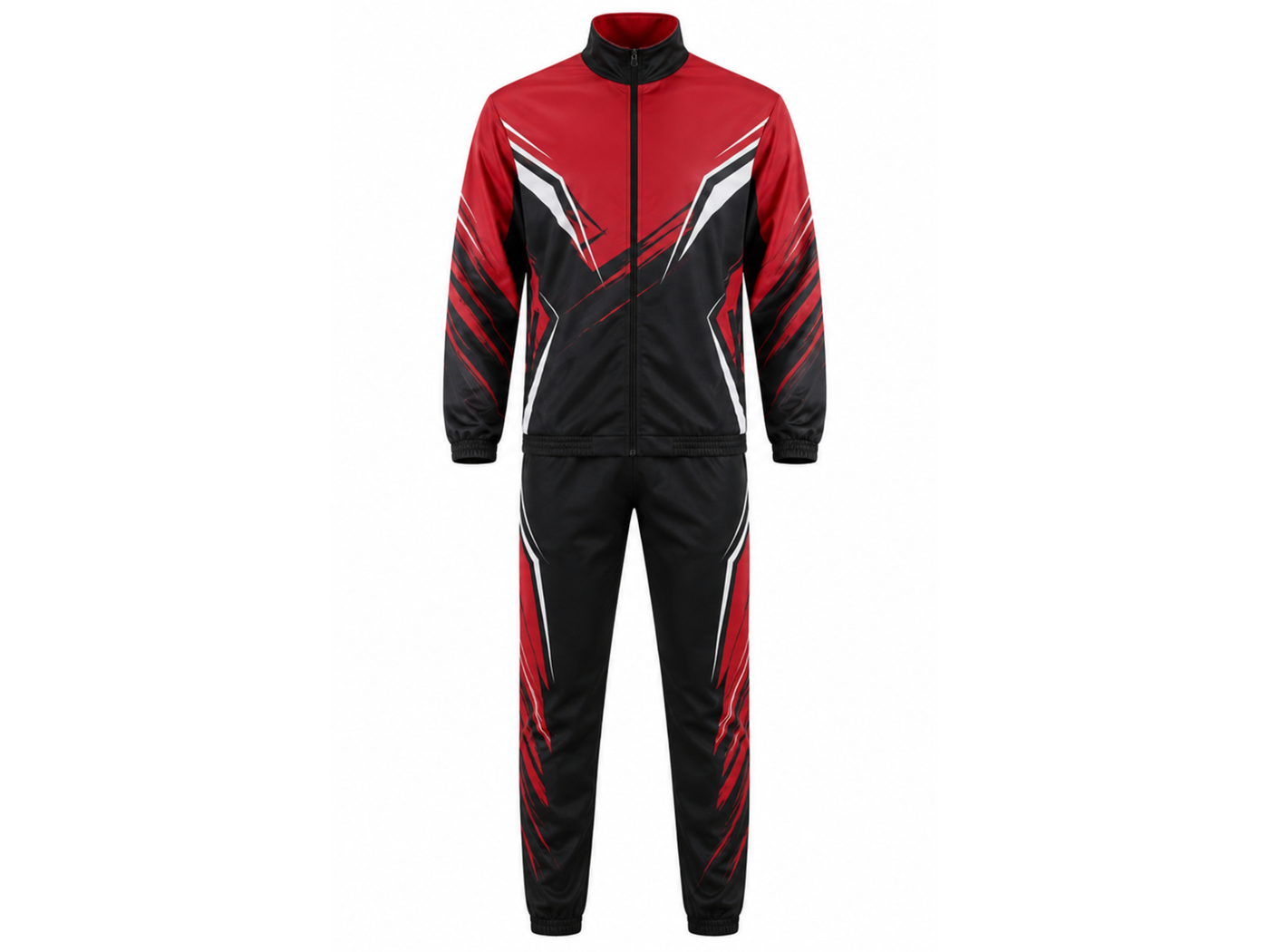 Custom Wrestling Warm-Up Set Wholesale Wrestling Team Jacket and Pants Red Black White | Apparels Bridge