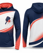 Custom Pickleball Hoodie | Wholesale Pickleball Team Hoodie | Navy Coral White | Apparels Bridge
