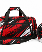 Custom Wrestling Team Bag and Headgear Bag Set | Wholesale Wrestling Gear Bundle | Red Black White | Apparels Bridge