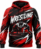 Custom Wrestling Hoodie | Wholesale Wrestling Team Hoodie | Red Black White | Apparels Bridge