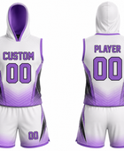 Custom White Purple 7v7 Flag Football Uniform – Hooded Team Set